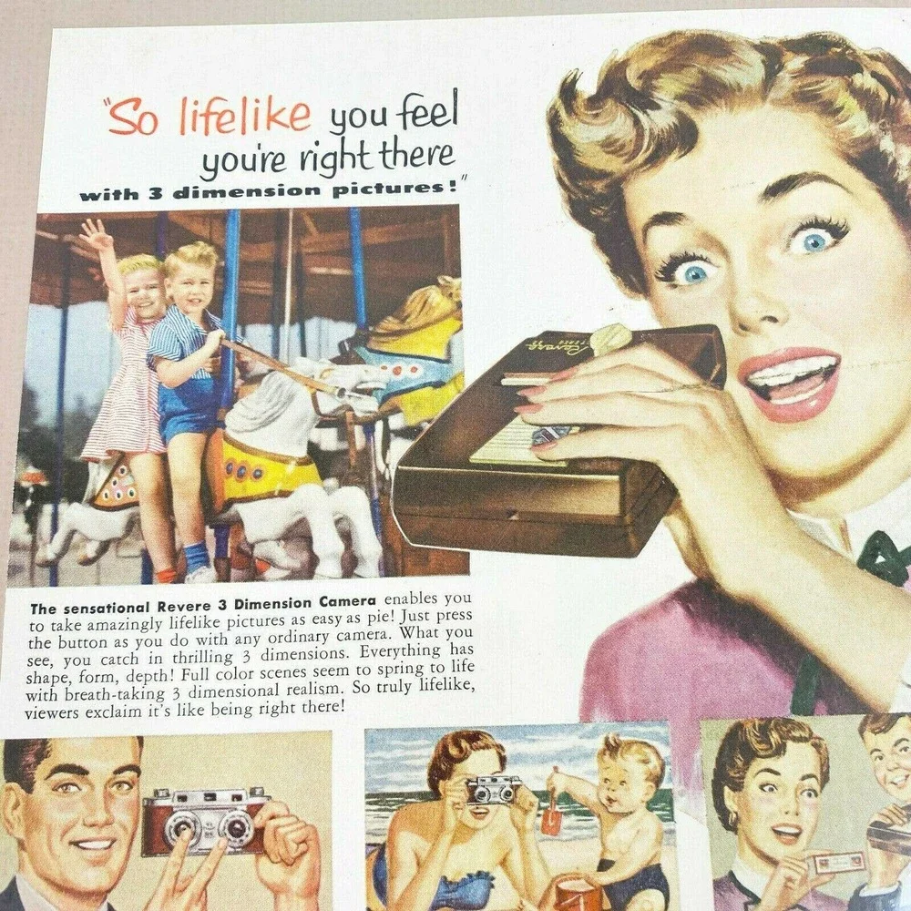VTG 1953 Revere 33 Stereo Camera‎ Vintage Print Ad